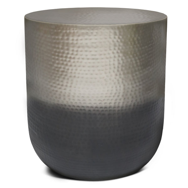 English Elm Nova Hammered Metal Side Table Copper Ombre — Compact Sculptural Accent Table with Protective Finish and Floor Pads Gray B136P159007