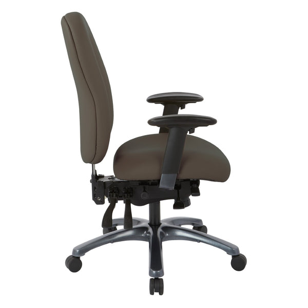 OSP Home Furnishings Multi-function Ergonomic High Back Office Chair with Lumbar Support and Titanium Base High Graphite 8511-R111