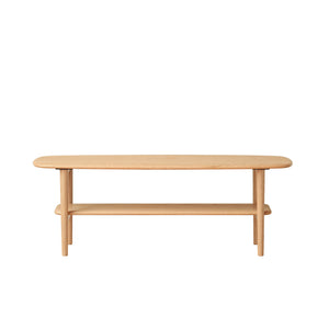 English Elm Center Solid Wood Low Table With Double Open Shelves - Perfect For Coffee, Study, Or Work Spaces! W1283P298067