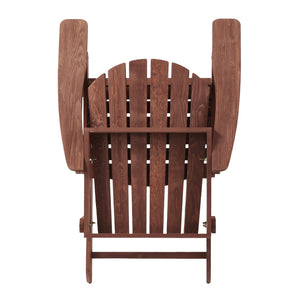 English Elm Oversize Hemlock Wood Folding Adirondack Chair Foldable Patio Seat for Outdoor Decks D720094424