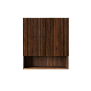 English Elm Tobi Oak Woodgrain Wall Mounted Bathroom Cabinet with Soft Close Doors Open Shelf W2615P376542