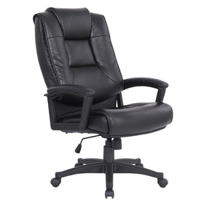 OSP Home Furnishings High Back Bonded Leather Office Chair with Lumbar Support and Ergonomic Padded Seat Black EC5162-EC3