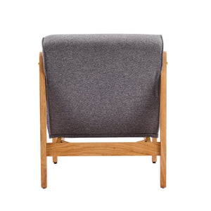 English Elm Fluffy Shearling Accent Chair Plush Tiered Back Solid Wood Frame Cozy Reading Nook Dark Gray,Natural N767P366257G