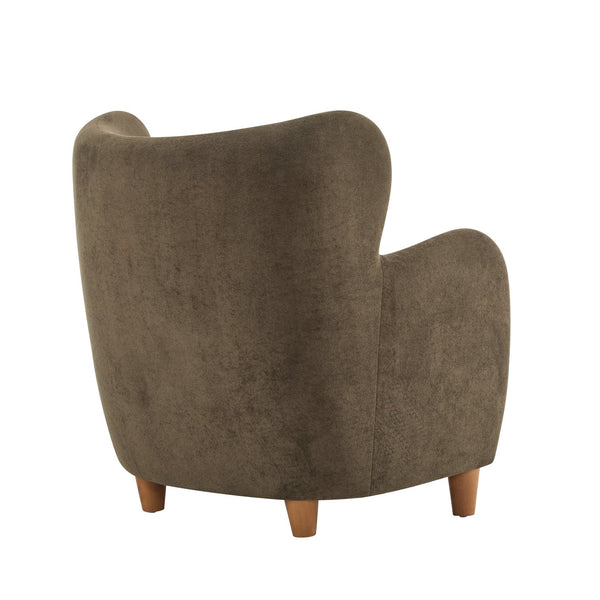 English Elm Christopher Knight Home® - Lucia Velvet Wingback Armchair with Pocket Spring Cushion, Mid-Century Birch Legs, Luxe Comfort Brown 31.5 L x 30.75 W x 30.5 H N776P205426D
