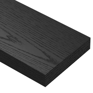 English Elm Bathroom Floating Shelves Matte Steel Set of 2 Farmhouse Wall Mounted Storage Black W2181P474865