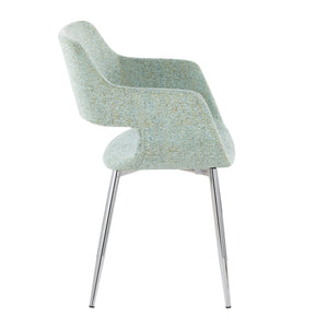 English Elm Margarite Contemporary Dining/Accent Chair Set In Light Green Fabric & Chrome Legs - Stylish Comfort B202S01269