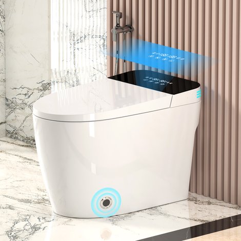 English Elm Smart Toilet with Auto Open Seat Heated Bidet Warm Dryer and Night Light W3133P384796
