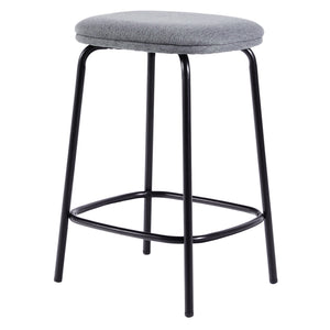 English Elm Walker Edison - Modern Counter Stool Set of 2 with Upholstered Foam Seats, Powder-Coated Steel, Stable Levelers Charcoal grey 30.75 L x 21.75 W x 5.75 H B185P168931