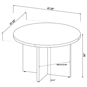 English Elm Larrabee Mango Round Dining Table - Modern Rustic Design With Geometric Base For Stylish Entertaining B062P353241
