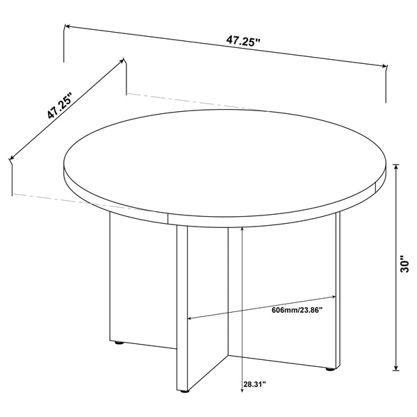 English Elm Larrabee Mango Round Dining Table - Modern Rustic Design With Geometric Base For Stylish Entertaining B062P353241