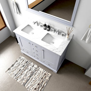English Elm Dark Grey Double Bath Vanity 48" W x 22" D — Solid Wood Frame, Soft-Close Drawers, Ample Storage, Assembled B2731P258179