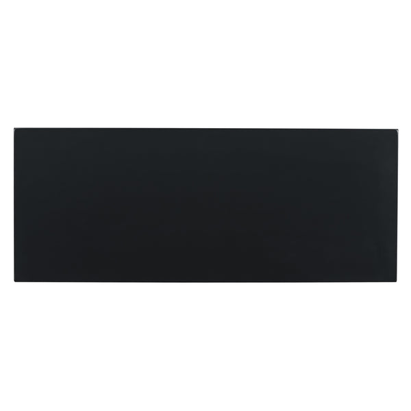 English Elm Mirod Sculptural Console Table Acacia Veneer Gloss Top Egg Base Entryway Accent Black N760P214780B