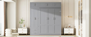English Elm Queen Murphy Bed with Integrated Desk Cabinet Shelves Space Saving Studio Solution N708S00022E-1