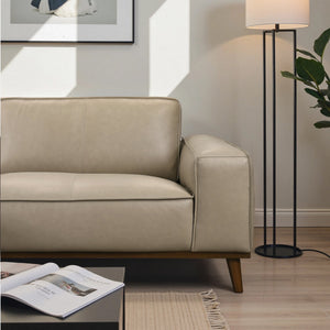 English Elm Kerrville Top Grain Leather Sectional Sofa with Chaise Mid-century Walnut Legs B183S00213