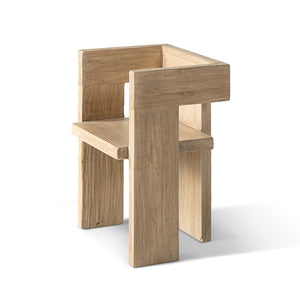 English Elm Avenel Reclaimed Elm Sculptural Accent Chair Wabi-sabi Solid Wood Architectural Statement Natural B2719P474445
