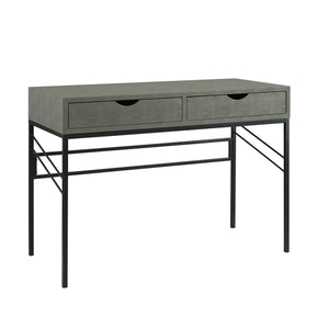 44" Faux Shagreen 2-Drawer Desk Grey D44VET2DRGY Walker Edison