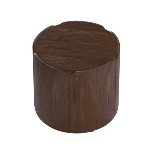 English Elm 19.29"h Tulip Mgo Round Accent Table Waterproof Wood Grain Finish Patio or Living Room Brown W757P387423