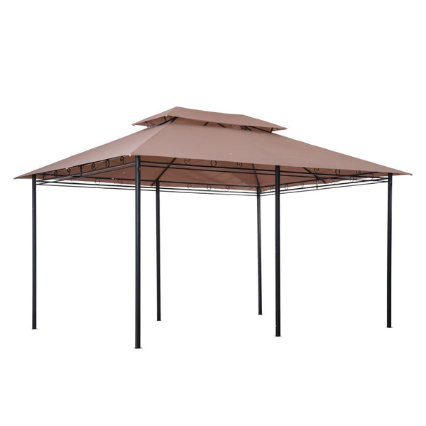 English Elm Outsunny 10' X 13' Outdoor Gazebo Canopy With Vented Roof & Curtains - Perfect For Backyard Relaxation W2225P200567-GIGA