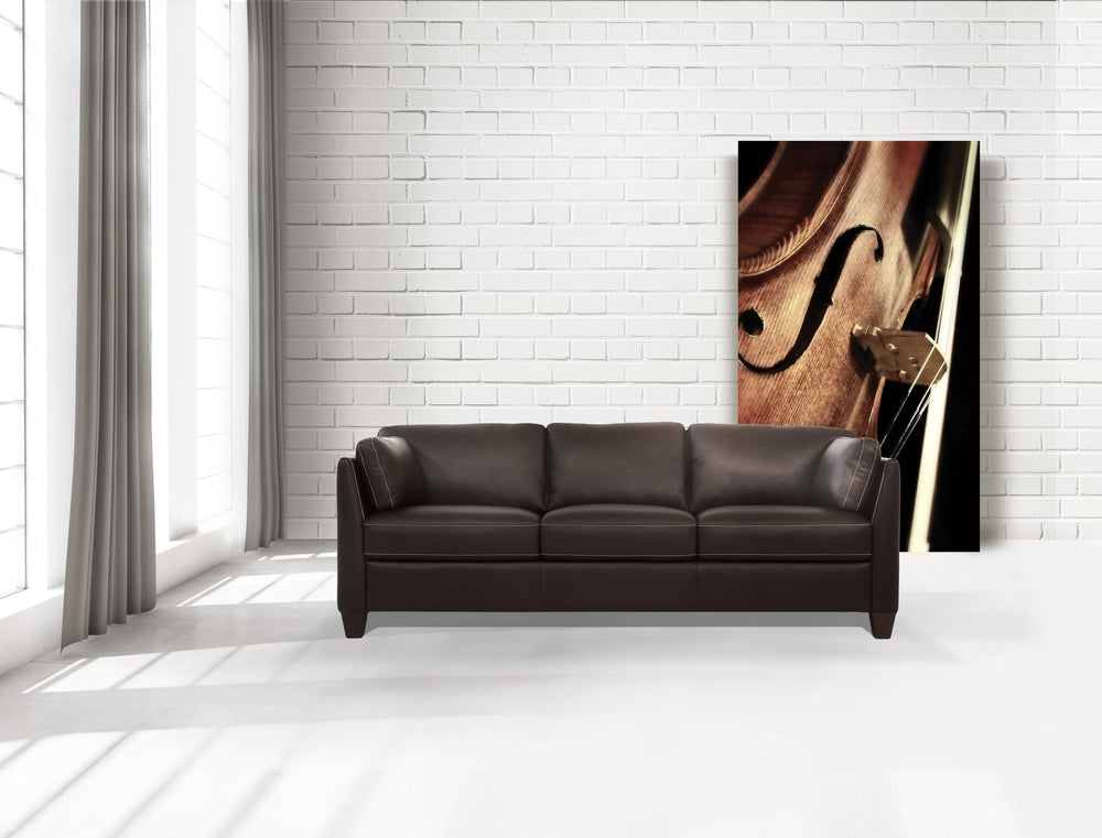 English Elm Matias Top Grain Leather Sofa with Walnut Legs and Structured Foam Seat Cushions B2726P498541