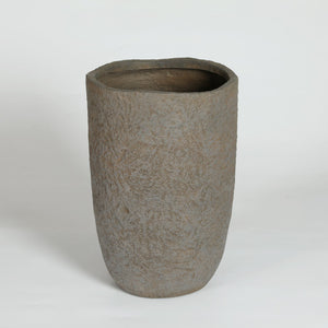 English Elm Round Concrete Sculptural Planter Duo Handcrafted Porous Finish Patio Garden Home W347P465319