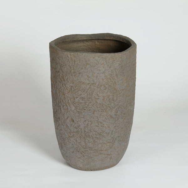 English Elm Round Concrete Sculptural Planter Duo Handcrafted Porous Finish Patio Garden Home W347P465319