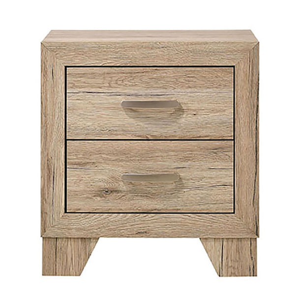 English Elm Natural 2-Drawer Nightstand with Dovetail Joints, Kenlin Glides & Tapered Wooden Legs — Stylish Stability B062P189250
