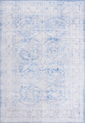 Unique Loom Timeless Thaddeus Machine Made Overdyed Rug Blue, Ivory/Gray 8' 4" x 12' 2"