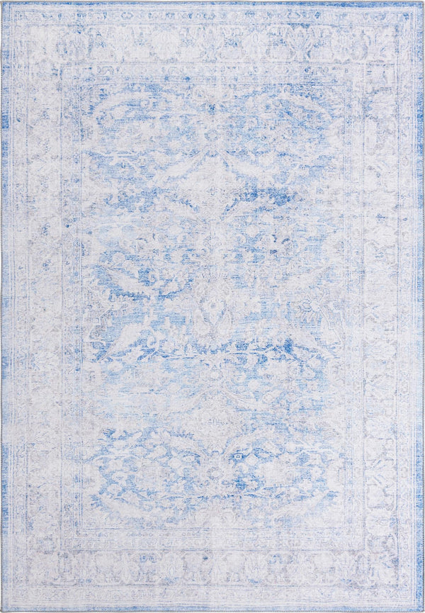 Unique Loom Timeless Thaddeus Machine Made Overdyed Rug Blue, Ivory/Gray 8' 4" x 12' 2"