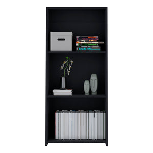English Elm Bookcase with Six Spacious Shelves and Sturdy Legs for Compact Rooms, Durable Engineered Wood Design Black 49.21 L x 16.54 W x 3.54 H B097P250875