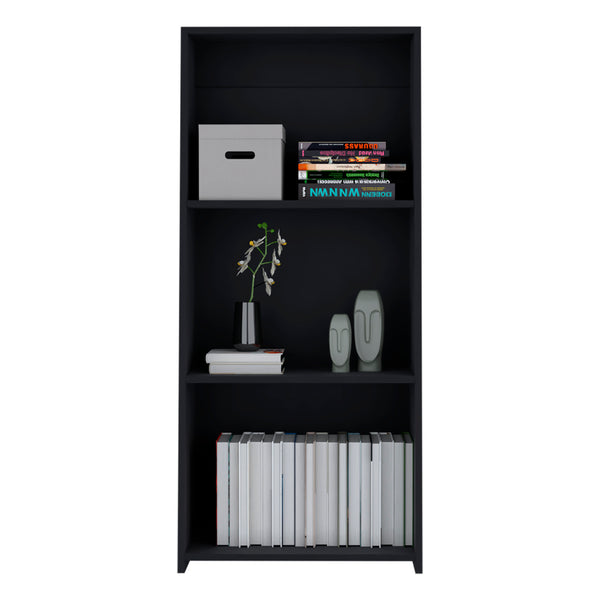 English Elm Bookcase with Six Spacious Shelves and Sturdy Legs for Compact Rooms, Durable Engineered Wood Design Black 49.21 L x 16.54 W x 3.54 H B097P250875