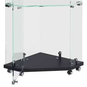 English Elm Premium 5-Tier Diamond Glass Display Case With Dynamic Led Lighting For Collectibles & Decor Showcase W2700P353065-GIGA