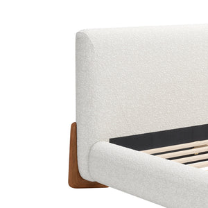 Zuo Modern Baris Modern Queen Bed - Stylish Polyester Fabric Design For Contemporary Home Décor Solutions White 100% Polyester,Rubberwood,Mdf,Plywood 110663-zuo-modern