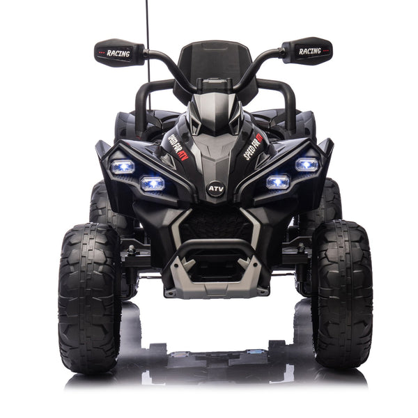 English Elm 24v Kids Electric Atv Xxxl Off-road Ride on with Remote Parental Control and Bluetooth Black W1578P228312