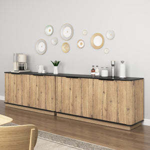 English Elm Multi-Functional Mdf Sideboard - Stylish Storage For Tvs & Tableware, Compact Design, Easy Assembly W3226P279083