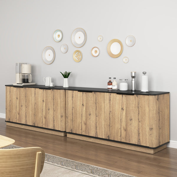 English Elm Multi-Functional Mdf Sideboard - Stylish Storage For Tvs & Tableware, Compact Design, Easy Assembly W3226P279083