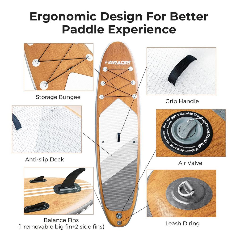 English Elm Inqracer Inflatable Sup Board Military Grade Pvc Wide Deck Triple Fin Touring Package W969P229820
