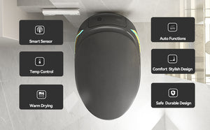 English Elm Unique Smart One Piece Toilet with Bidet Foot Sensor Auto Lid Warm Dryer Night Light W3133P384914