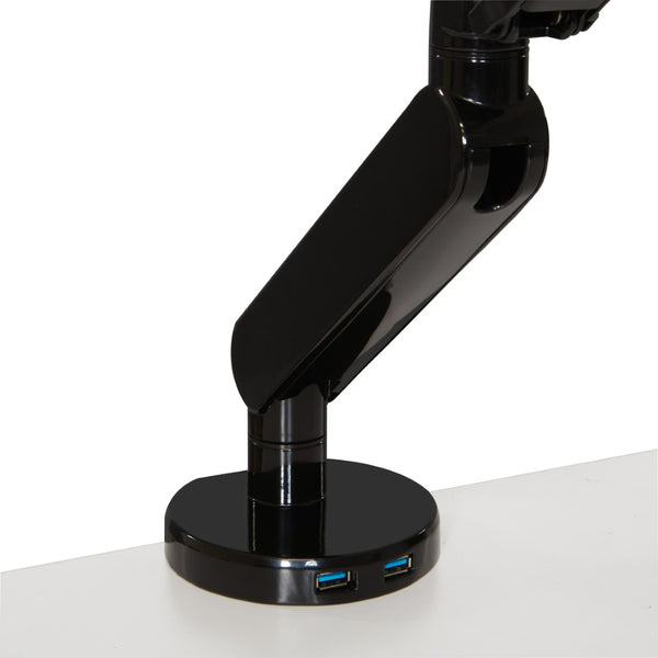 OSP Home Furnishings Single Monitor Arm with Gas Lift and Full Articulation for Ergonomic Desk Setup Black A2MAS1730-BK