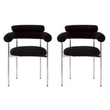 Christopher Knight Home® - Noble House - - Upholstered Armchair Dining Chairs With Metal Legs (Set Of 2),Black