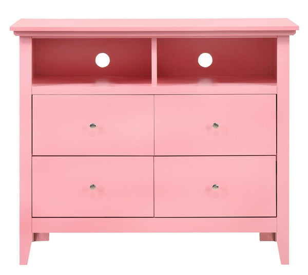 English Elm Hammond Pink G5404-TV Media Chest with Real Wood Veneer, Dovetail Drawers & Nickel Hardware Durable B078108311