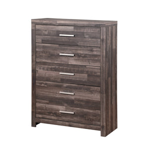 English Elm Juniper six-drawer dark cherry dresser with plank-pattern frame, sturdy sled base and smooth glides for organized, timeless bedroom storage Dark Brown 52 L x 18 W x 37 H B2726P257371