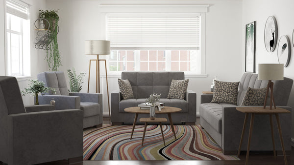 English Elm Primenest Nimbusflow Convertible Armchair With Hidden Storage, Grey Microfiber For Small Spaces B030P286181-GIGA