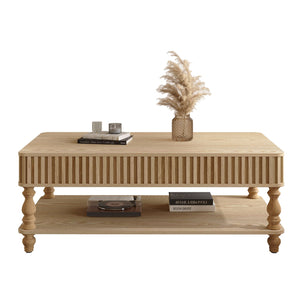 English Elm Mirrored Console Table Silver Glam Entryway Piece with Geometric U Base and Etched Detail Natural Wood W1445P370478
