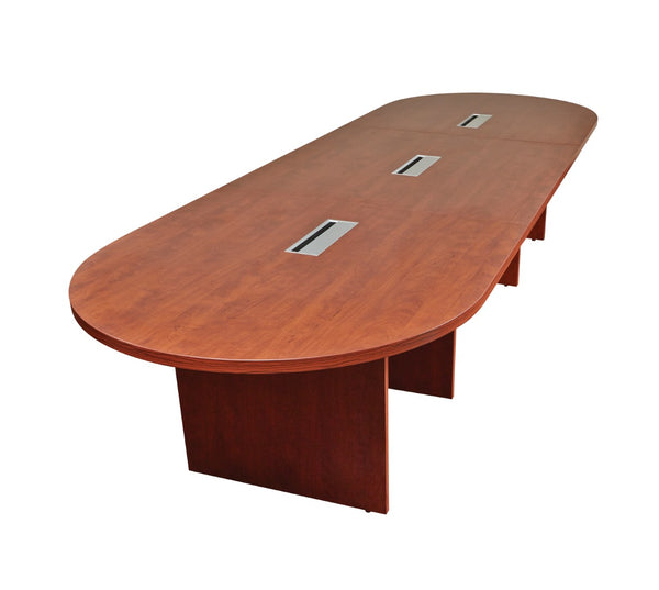 OSP Home Furnishings Expandable Racetrack Dining Table with Rounded Edges for Gatherings and Game Nights 30’  Cherry EXPCHY-TYP30R