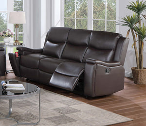 English Elm Recliner Plush 3-Seat Manual Sofa with Hidden Cup Holders, Headrest Support for Ultimate Comfort and Style Espresso 81 L x 31 W x 26 H B089P240487