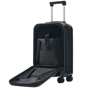 English Elm Front Access Hardside 3 Piece Travel Set with Usb Port Spinner Wheels and Tsa Lock Black N732P326130B