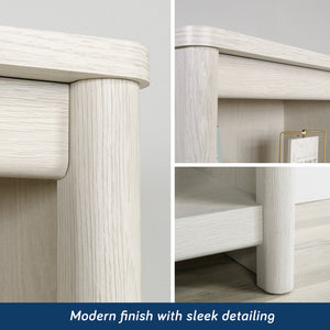 English Elm 5-Shelf Stylish Bookcase In White Finish - Space-Saving Storage Solution For Home, Office & Décor B356P402718