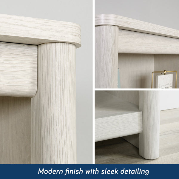 English Elm 5-Shelf Stylish Bookcase In White Finish - Space-Saving Storage Solution For Home, Office & Décor B356P402718