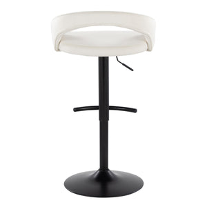 English Elm Adjustable Velvet Swivel Barstools with Black Metal Base for Kitchen or Bar Set of 3 B202S02052