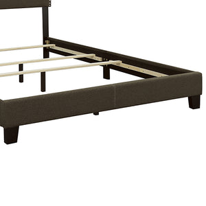 English Elm Guyancourt Charcoal Upholstered Eastern King Bed Frame With Nailhead Trim For Modern Elegance B062P333423